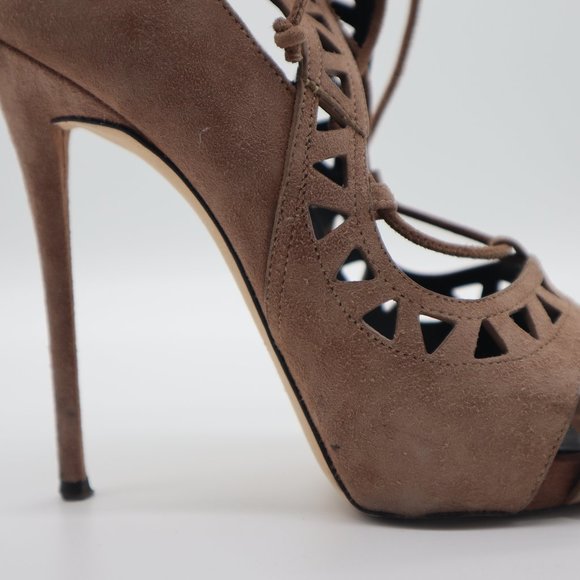 Giuseppe Zanotti Lazer Cut Coline 110 Lace Up Suede Sandals 36 - Picture 8 of 10